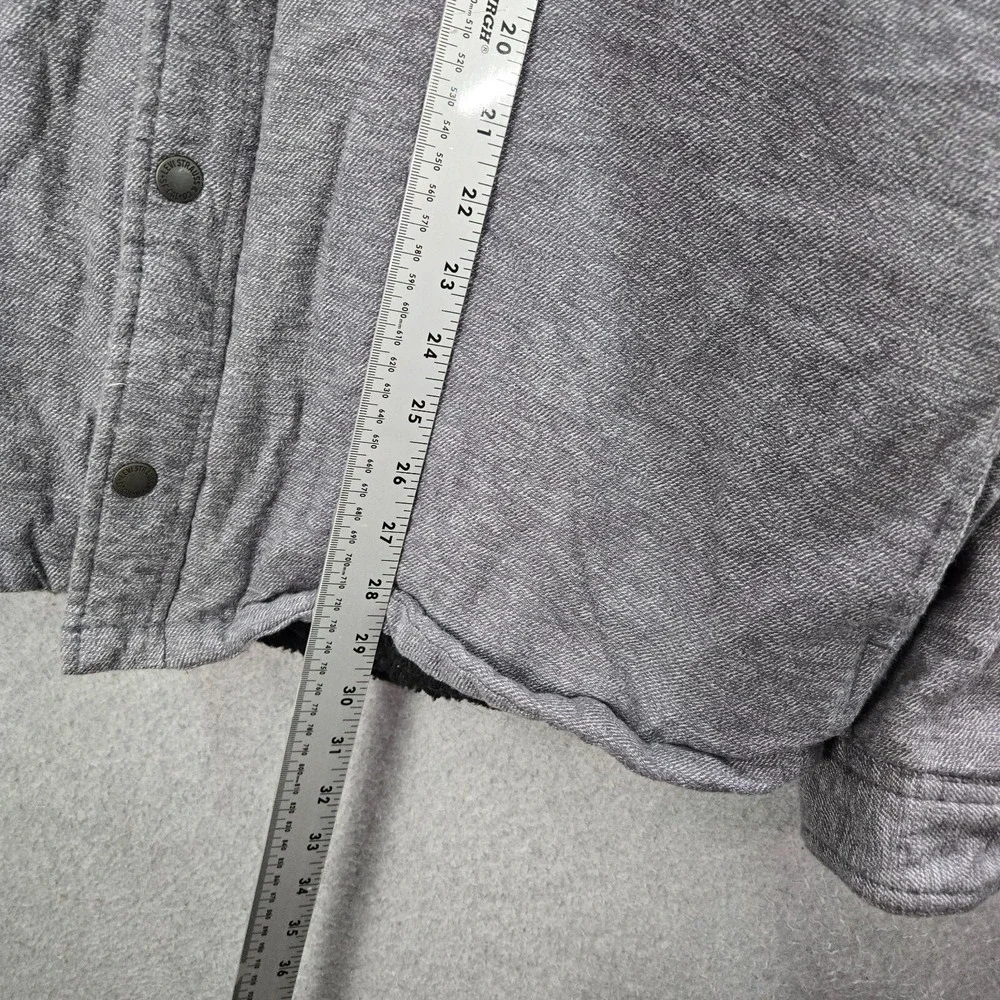 Levi Men Jacket XL Gray Heather Sherpa Lined Shirt Shacket Pockets Collar‎
